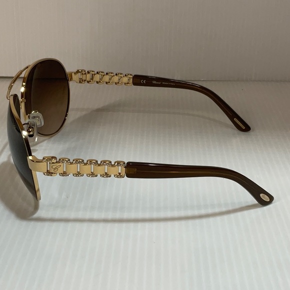 Chopard woman’s sunglasses special edition SCH A63S gold frame brown lenses - Picture 4 of 10
